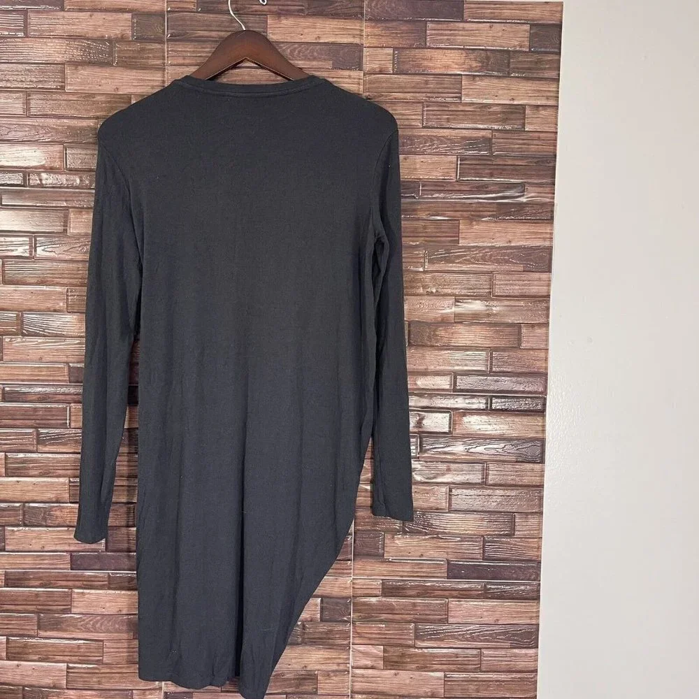 ALLSAINTS Charcoal Gray Dress Womes Size M Front Zip Long Sleeves Viscose Wool